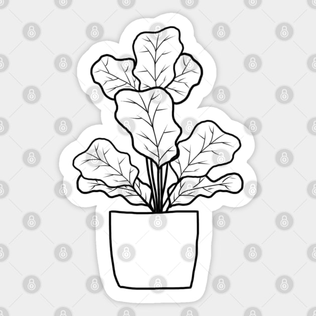 Color In Fiddle Leaf Fig Sticker by HousePlantHobbyist